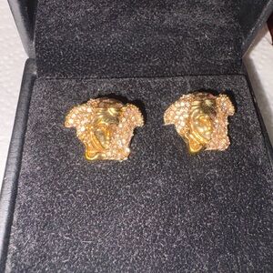 Authentic Versace Gold Stud Earrings